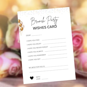 Brunch-Spiele, Wunschkarte, Brunch-Partyspiele, Sonntags-Brunch-Spiele, Geburtstags-Brunch-Spiele, Frauen-Ministerium-Spiele, Brautparty-Brunch-Spiele