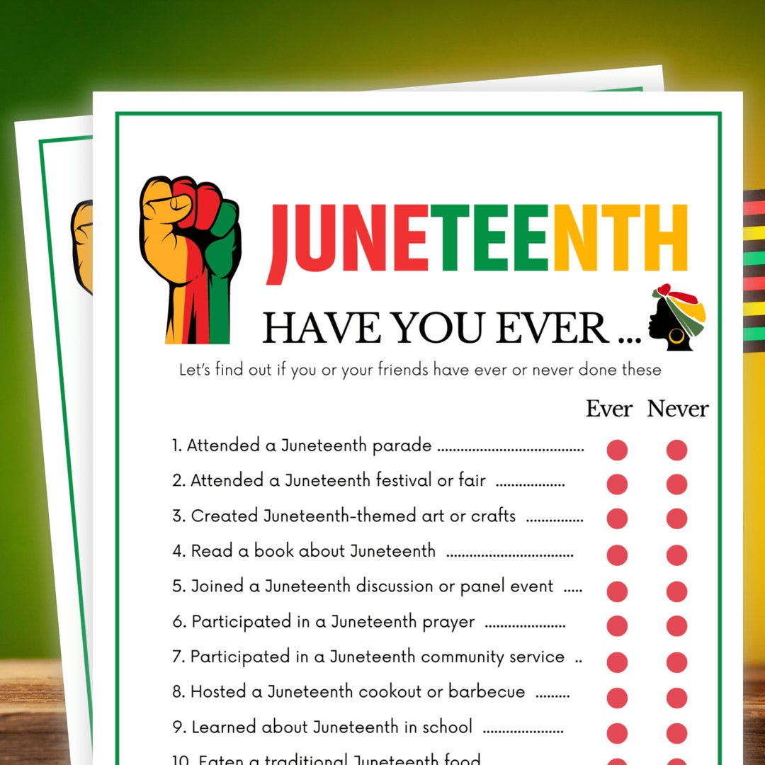 Juneteenth Games, Juneteenth Ever or Never, Black History Games ...