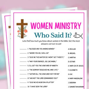 Womens Ministry Games, Who Said It, Womens Retreat Games, Womens Guild Games, Ladies Luncheon Games, Bible Games, Bible Study Games
