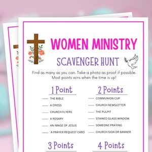 Womens Ministry Games, Scavenger Hunt, Womens Retreat Games, Womens Guild Games, Womens Ministry Tea Party, Bible Games, Bible Study Games