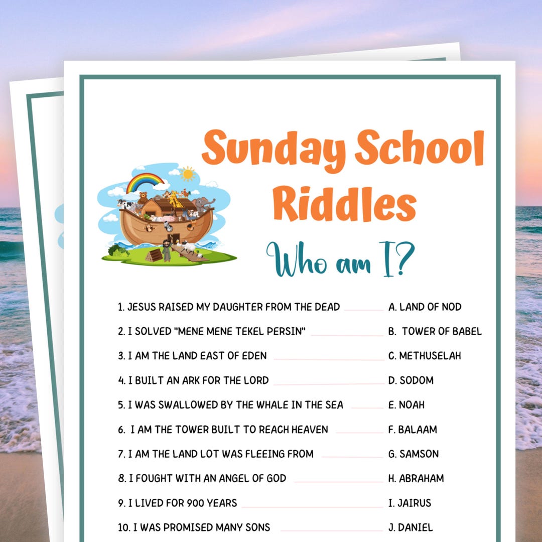 Sunday Riddles Bible Games, Sunday School Riddles, Who Am I Riddles, Bible Games for ...
