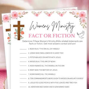 Frauen Geistliche Spiele: Tatsache oder Fiktion, Frauen Retreat Spiele, Kirche Spiele, Bibel Spiele für Frauen, Bibelarbeit Spiele, Frauen Geistlichkeit Trivia