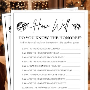 How Well Do You Know the Honoree?, Going Away Party Games, Farewell Celebration, Moving Away Party Games, Farewell Party Games