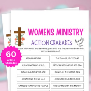 Womens Ministry Games, Charades, Womens Retreat Games, Womens Guild Games, Bible Game for Women, Bible Study Games, Womens Ministry Activity