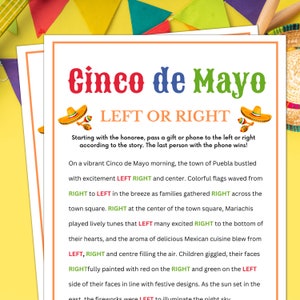 Festa, Jogos de Cinco de Mayo, Esquerda ou Direita, História de ninar, Cinco de Mayo para sala de aula, Crianças, Escritório, Formação de equipe, Brunch, Celebração