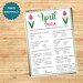 April Trivia Game, April Trivia for Kids and Adults, Printable April ...