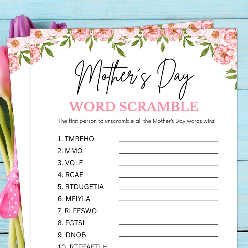 Mom Word Scramble Game - Etsy