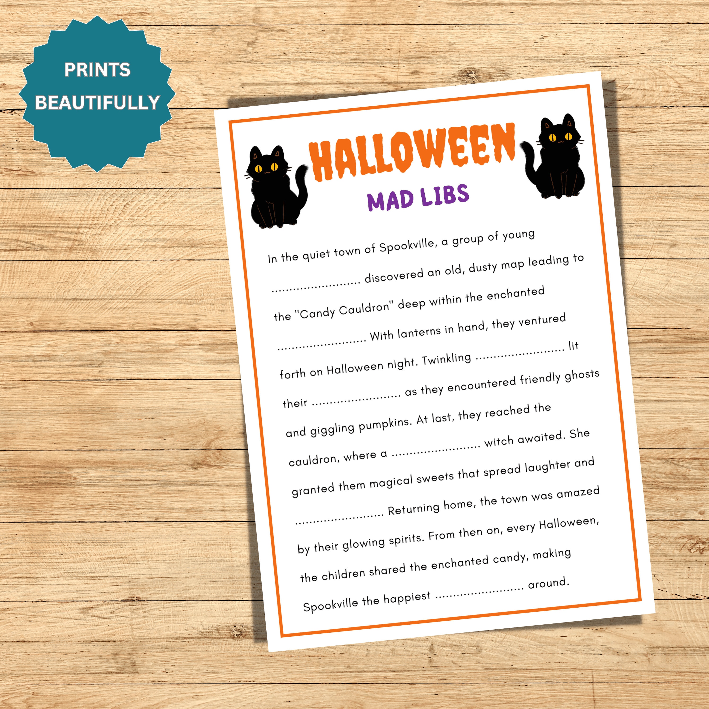 Halloween Mad Libs for Kids, Printable Mad Libs, Autumn Mad Libs, Mad ...