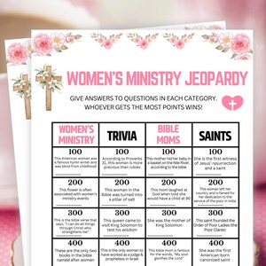 Women&#39;s Ministry Jeopardy Game: afdrukbare trivia voor bijbelstudie (pdf-download)