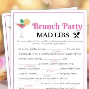 Brunch Party Spiele, Madlibs Story, Brunch Spiele, Geburtstagsbrunch Spiele für Damen, Babyparty Brunch Spiele, Brautparty Brunch Spiele