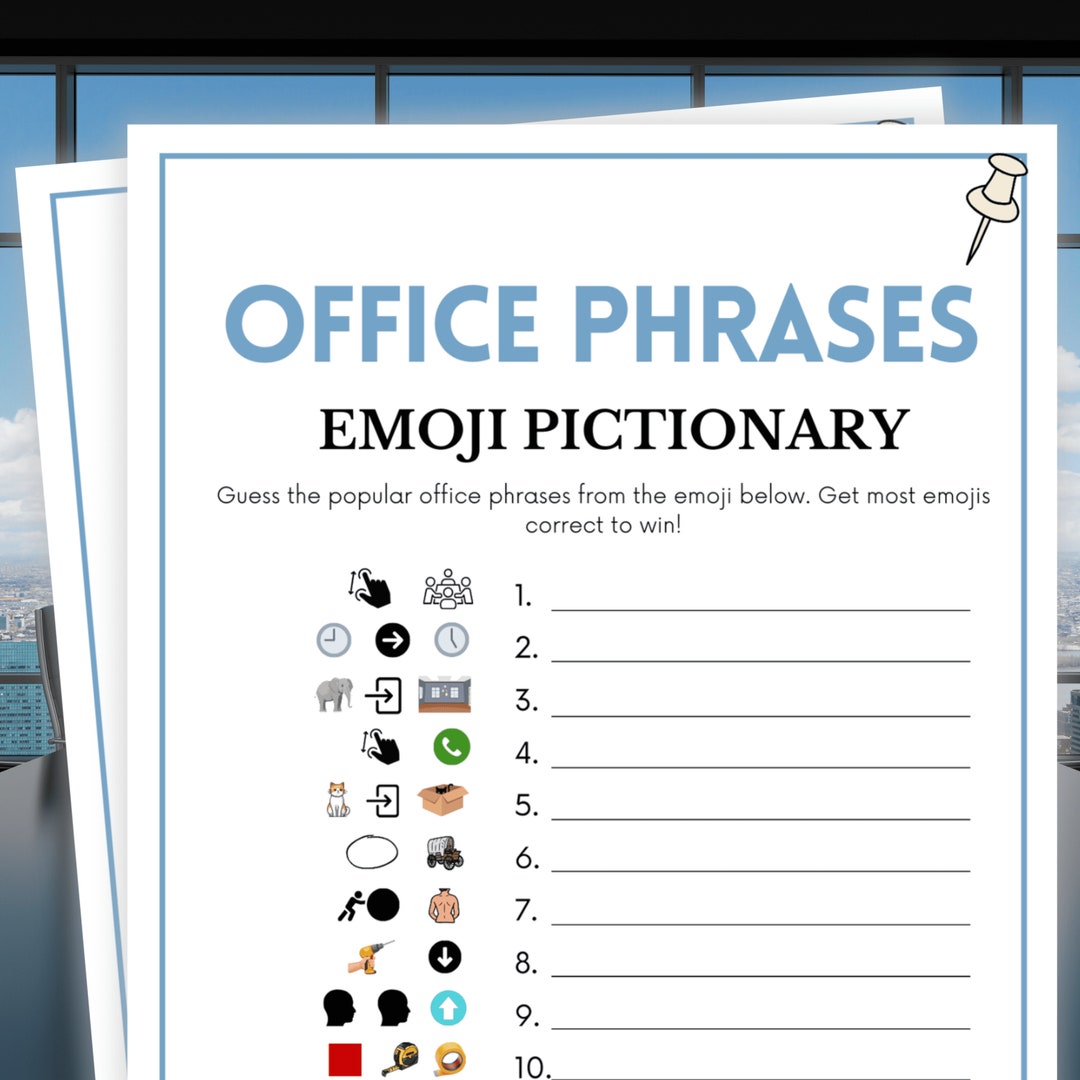 Office Emoji Pictionary Game, Office Party Games, Work Party Games ...