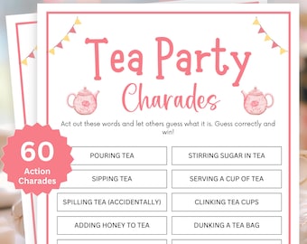 Juegos de té, Charadas, Juego de té para damas, Juegos de té para novias, Juegos de té para cumpleaños, Té en el jardín, Té de la tarde