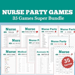 Nurse Party Games, 35 Games SUPER Bundle, Nurse Games, Nurse Graduation Game, Nurse Retirement, Nurse Birthday Game, Nurse Appreciation Week