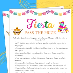 Fiesta Party Games, Geef de prijs door, Fiesta Games for Classroom, Verjaardagsfeestje, Kantoorfeest Teambuilding, Brunch, Senioren en Familie