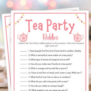 Tea Party Riddles, Tea Party Games, Ladies Tea Party Games, Tea Party Activity, Tea Party Birthday Games, Garden Tea Party, Bridal Tea Party
