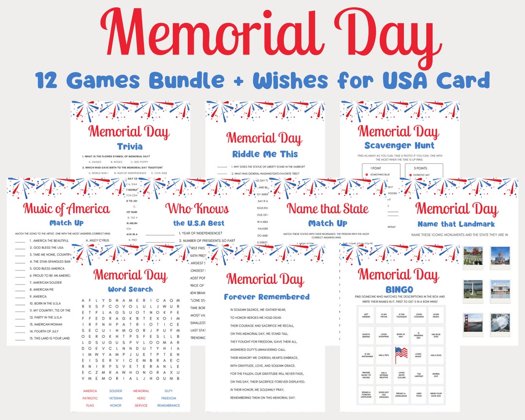 Memorial Day Games for Kids and Adults, Memorial Day Party Games