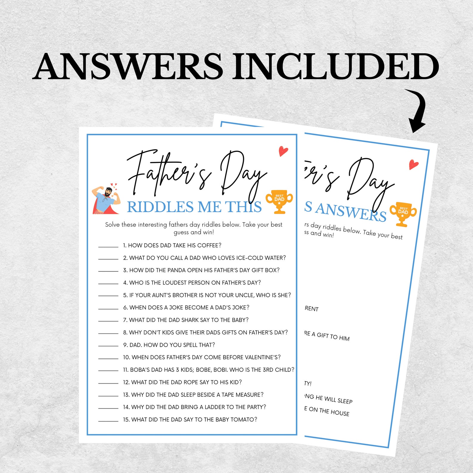 Fathers Day Games, Riddles, Fathers Day Party Games, Fathers Day ...