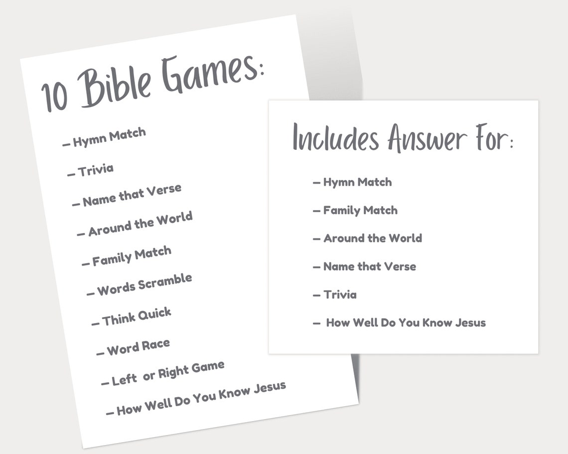 Printable Bible Games, Bible Study Games, Bible Games for Family ...