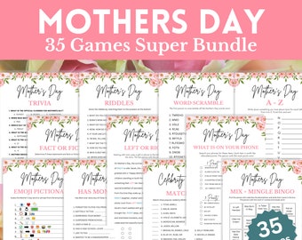 Mother's Day Games Bundle, 35 Games SUPER Bundle, Mother's Day Party Games for Brunch, Church, Womens Ministry and Family Games Night