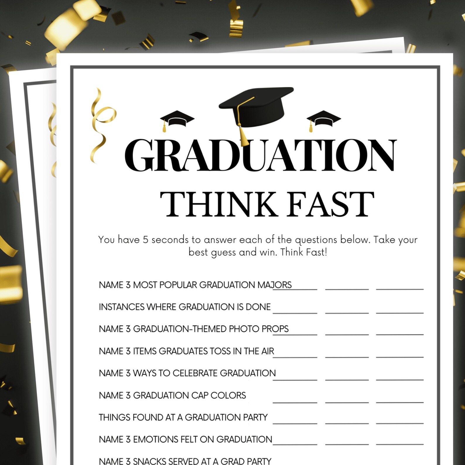 Graduation Think Fast, Graduation Games, College Graduation Games ...