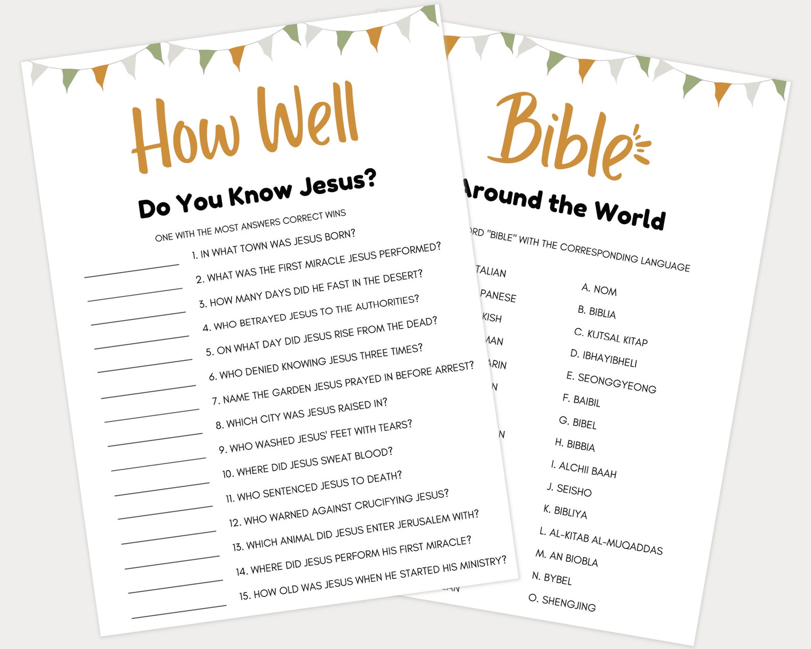 Printable Bible Games, Bible Study Games, Bible Games for Family, Easter Games, Christmas Games ...