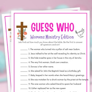 Damesbedieningsspellen, Guess Who Trivia, Womens Retreat Game, Bijbelspellen, Bijbelstudiespellen, Gildespellen Dames, Kerkspellen, Trivia