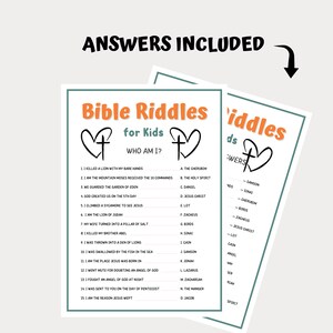Bible Games Who Am I Bible Riddles for Kids, Sunday School Games, Kids ...