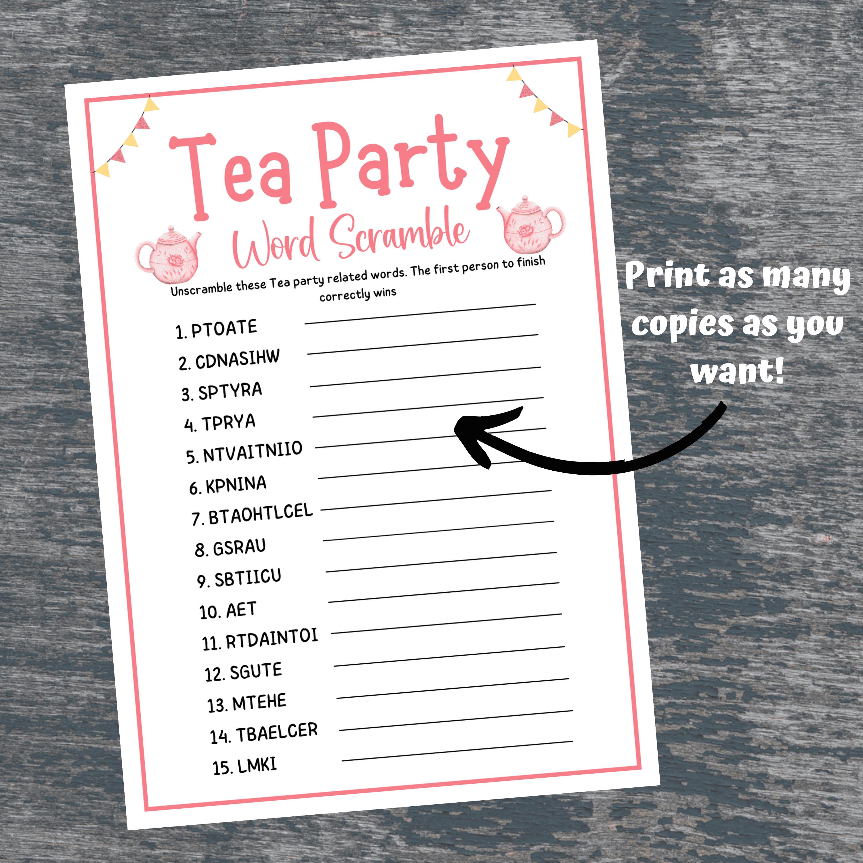 Tea Party Games Bundle, 50 Games SUPER Bundle, Ladies Tea Party Games ...