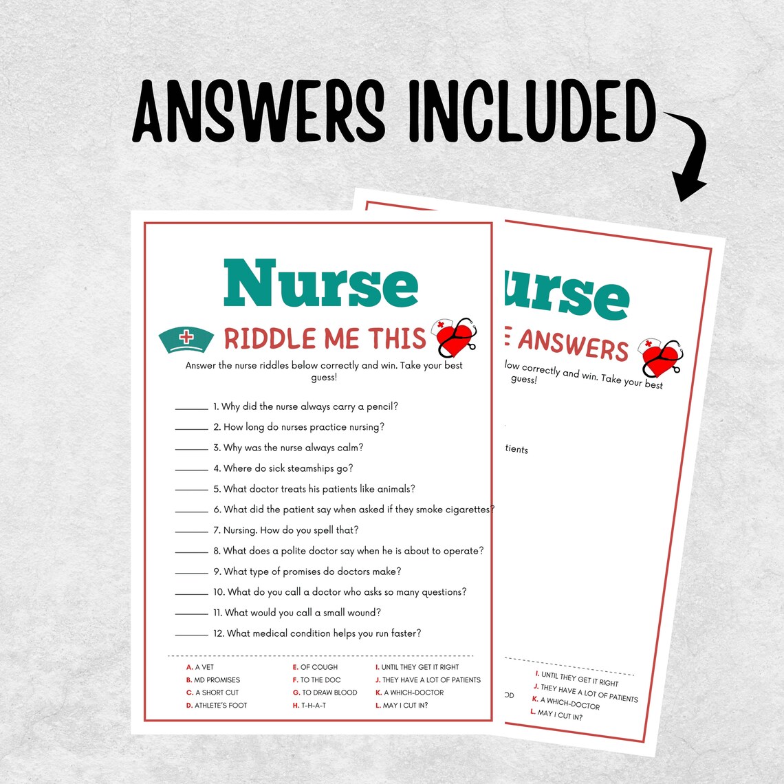 Nurse Games, Nurse Riddles, Nurse Party Games, Nurse Graduation Games ...