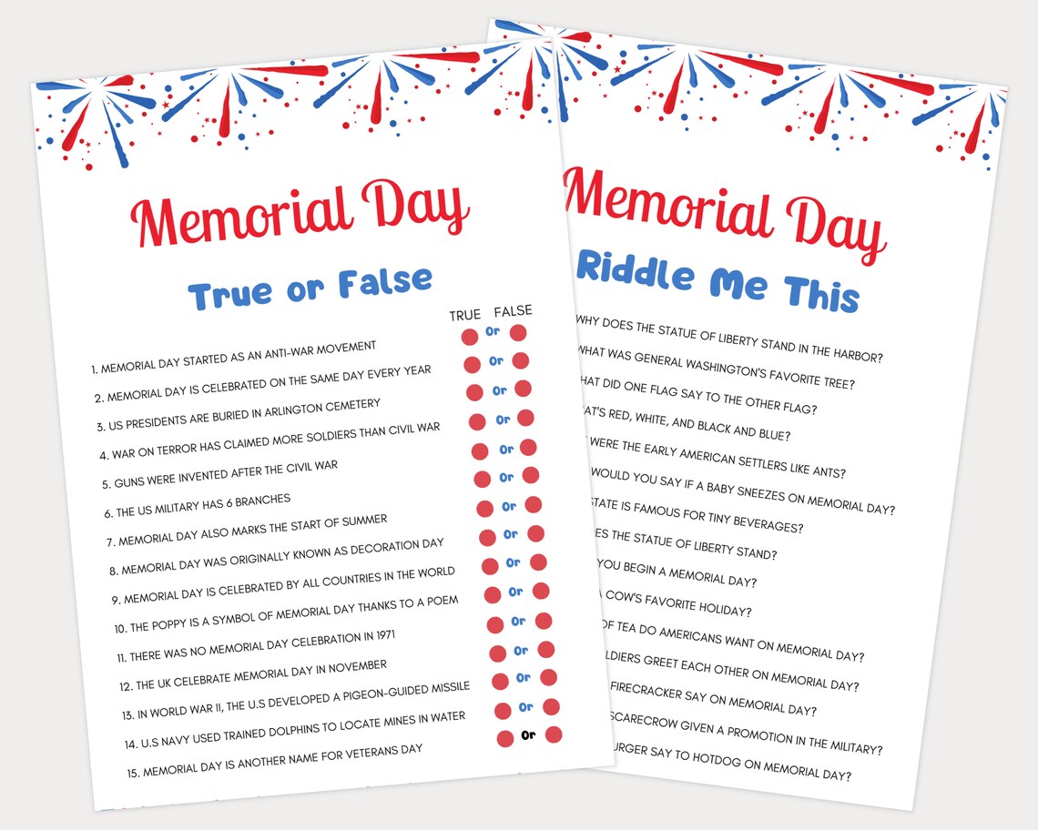 Memorial Day Games for Kids and Adults, Memorial Day Party Games