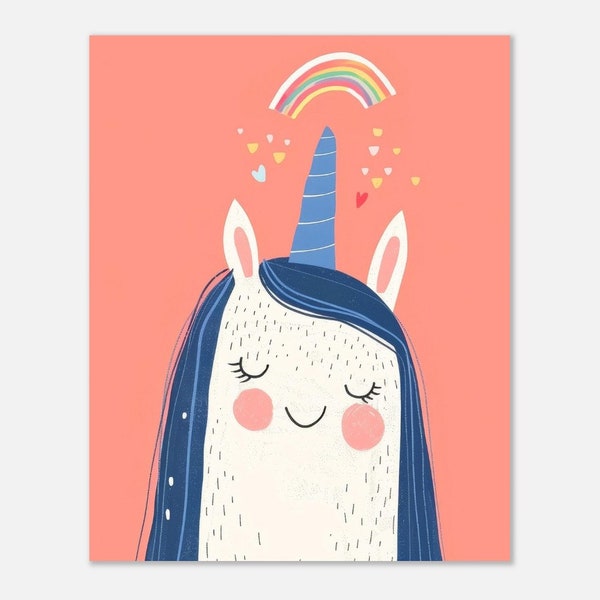 BLISSFUL UNICORN - Premium Matte Paper Poster - Without Frame