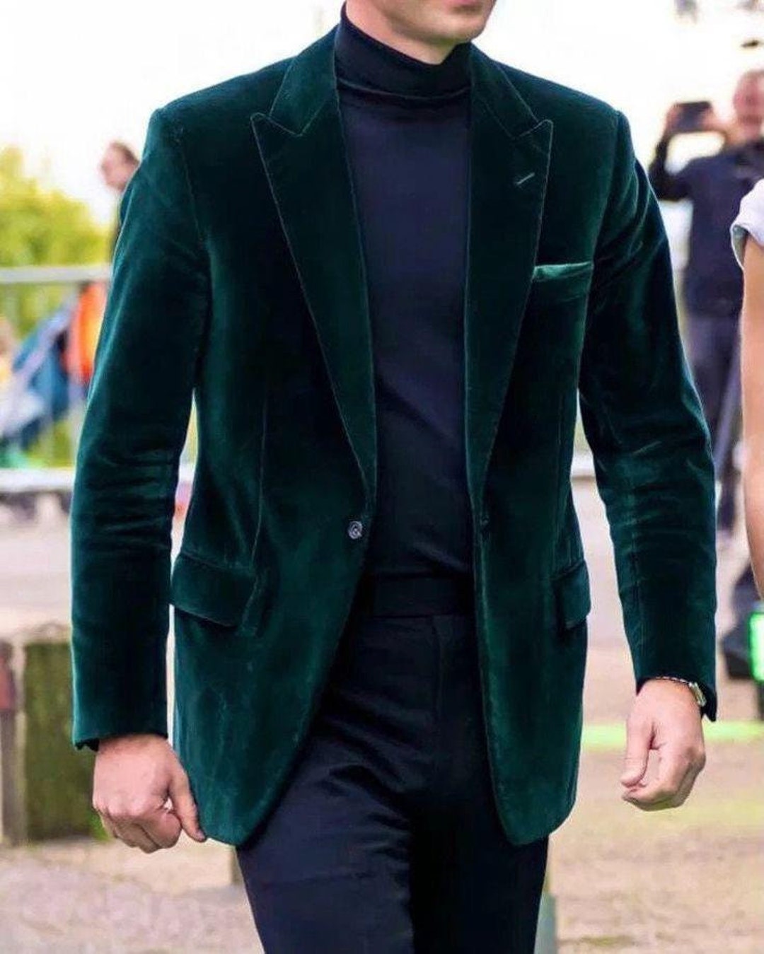 Men s Green Velvet Jacket Slim Fit One button Blazer For Weddings And men-s-green-velvet-jacket-slim-fit-one-button-blazer-for-weddings-and