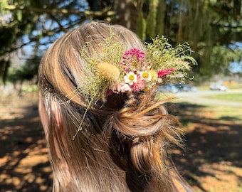 Spring Dried Flower Hair Comb Floral Accessory