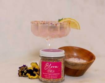 Edible Floral Sugar - Bloom Bits - Colorful Fine Sugar with Flower Petals