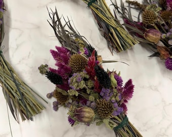 Moody Dried Flower Mini Bouquet - Dark Floral Home Decor, Witchy Vibe
