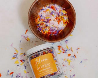 Edible Floral Salt - Bloom & Brine - Colorful Coarse Salt with Flower Petals