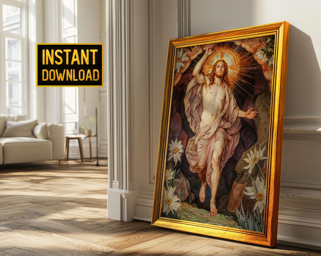 Pre-raphaelite Jesus Christ Painting - Resurrection of the Christ ...
