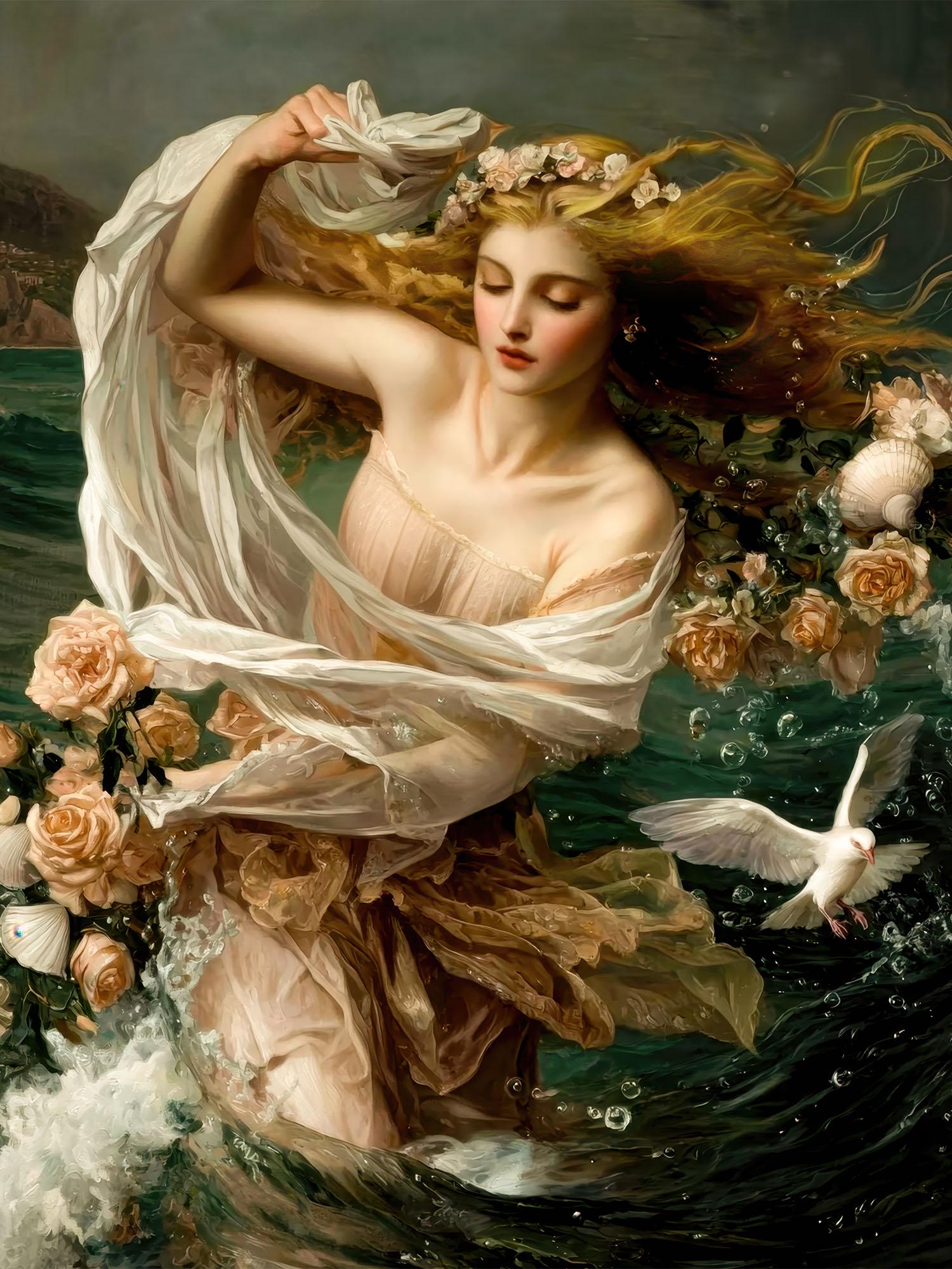 birth-of-aphrodite-goddess-of-love-digital-art-romantic-neoclassical