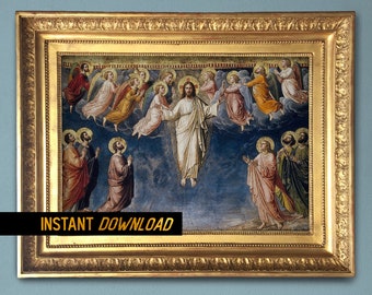 The Ascension of Jesus Painting for catholic gift for Christian Decor -  Religious Masterpiece, Digital Art - Instant download