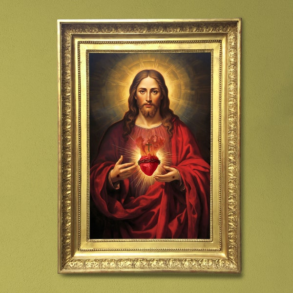 Sacred Heart of Jesus Art - Etsy