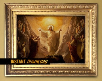 The Ascension of the Christ Painting, Spiritual Easter Gift , neoclassical painting - Instant download