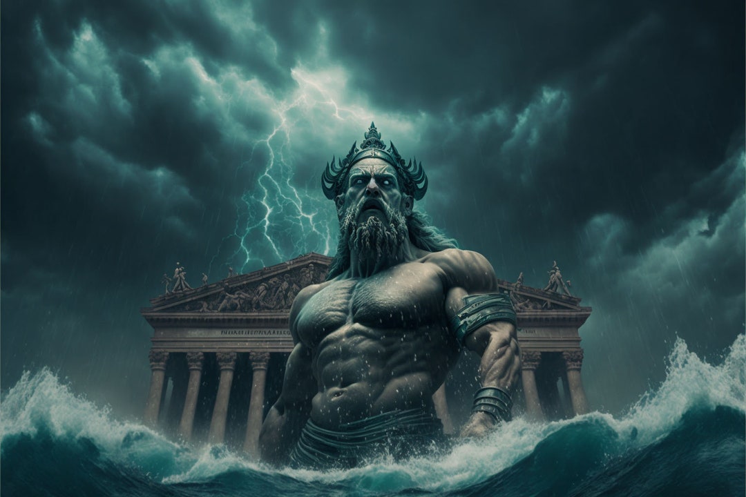 Poseidon Emerges Poseidon Painting Neptune Art King Of Atlantis Wrath Il 1080xN.4787562747 G44l