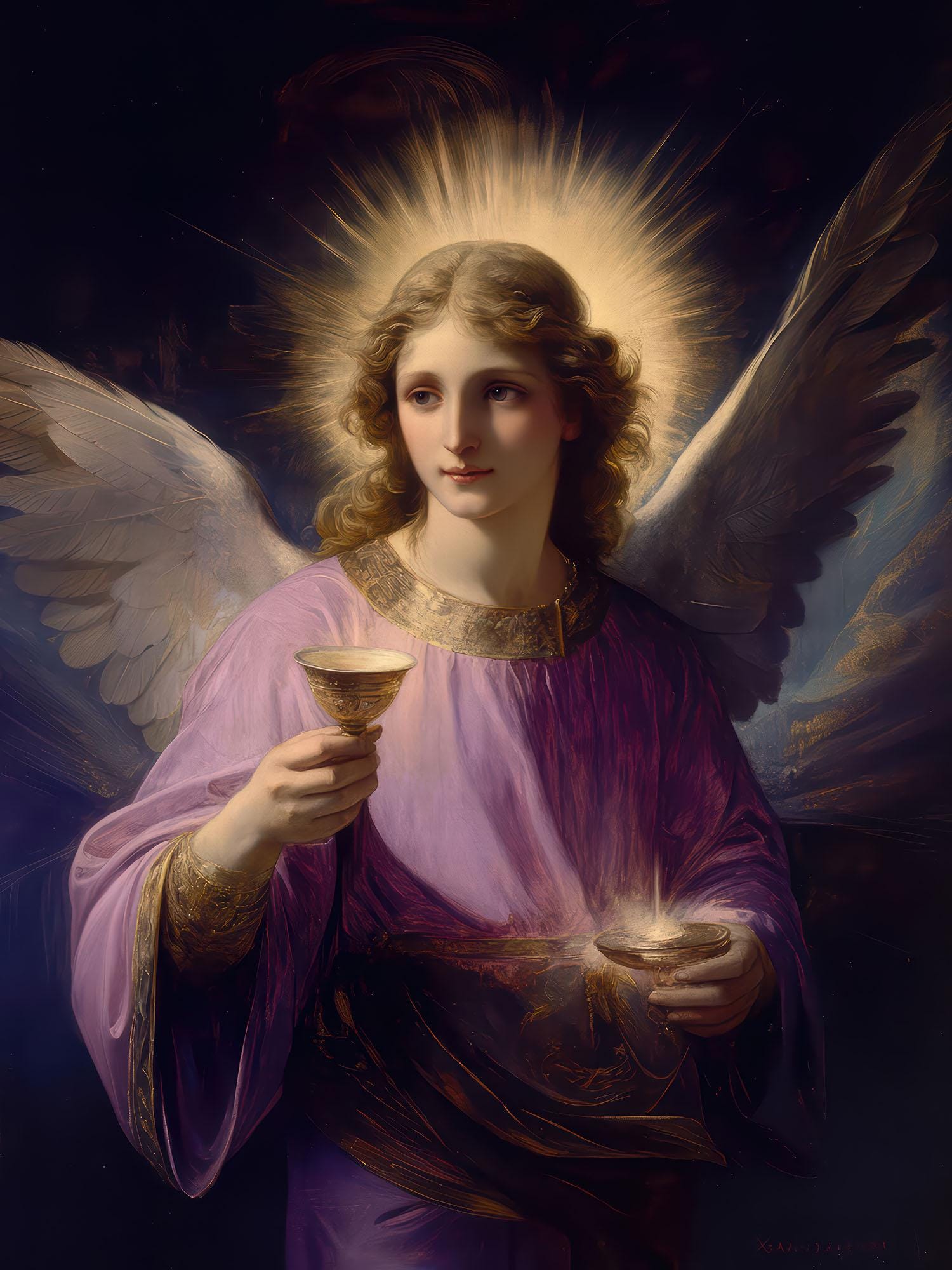 Archangel Zadkiel the Angel of Mercy - Neoclassical Painting for