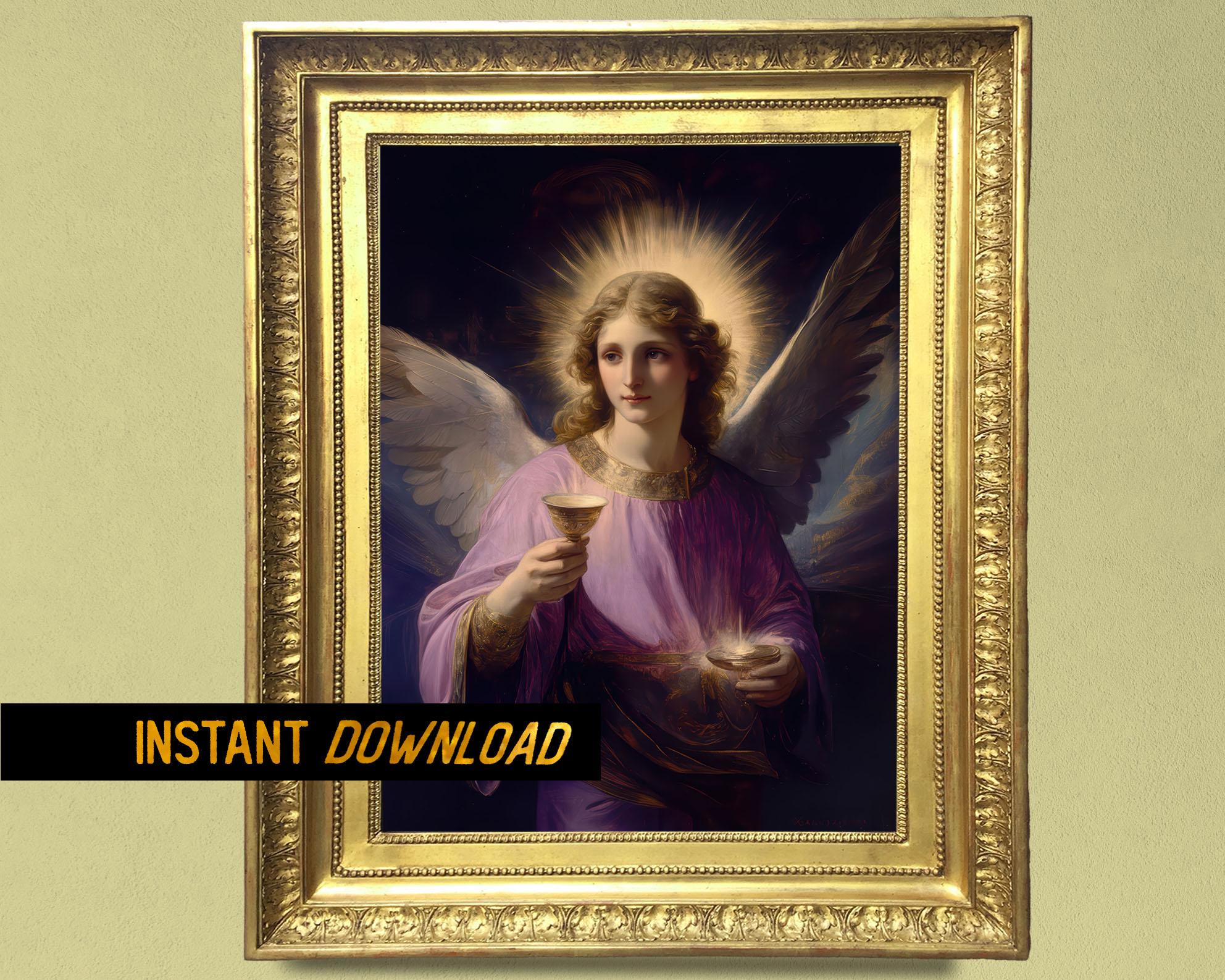 Archangel Zadkiel the Angel of Mercy - Neoclassical Painting for