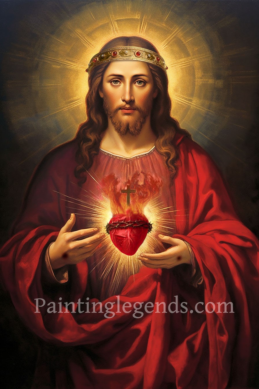 Sacred Heart of Jesus Christ the King Catholic Wall Art Jesus ...