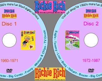 Richie Rich (1960-1987) Comic Collection on 2 DVDs. UK Classic Comics