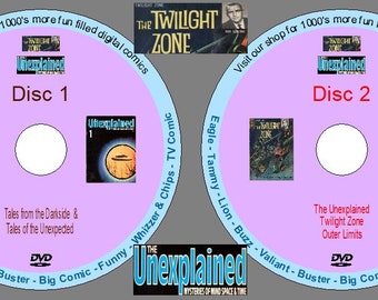 The Twilight Zone en nog 4 bovennatuurlijke striptitels op 2 DVD's. UK Classic Comics