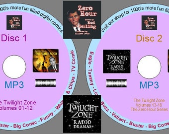 Rod Serling Radio Dramas (MP3) - The Twilight Zone & The Zero Hour on 2 DVDs. UK CC