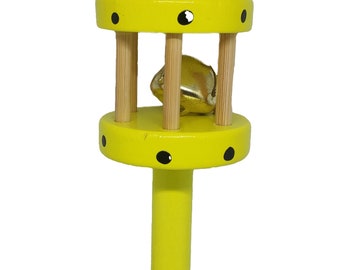 Wooden Bee Rattle Toy, Colorful Baby Sensory Toy