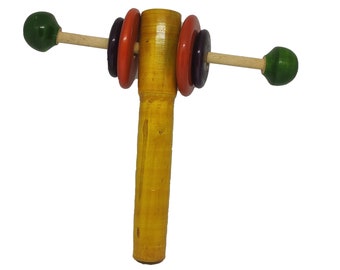 Wooden Baby Rattle, Non-Toxic Multi-Color Toy